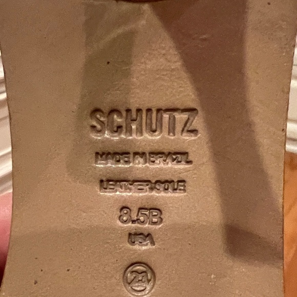 SCHUTZ Women's Woven Tan Slide Sandals - Picture 6 of 6